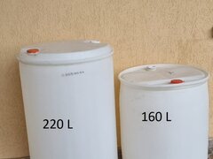 Butoi/ bidon plastic alb cu buson 160 L si 220 L